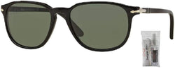 PO3019S 95/31 55MM Black / Green Square Sunglasses for Men + BUNDLE with Designer iWear Eyewear Kit
