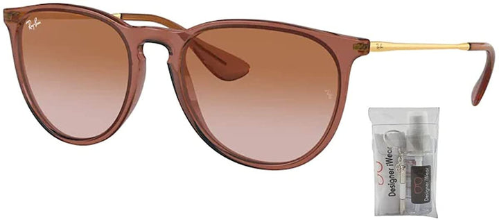Ray Ban Erika RB4171 659013 54MM Transparent Light Brown / Brown Gradient Phantos Sunglasses for Women + BUNDLE With Designer iWear Eyewear Kit