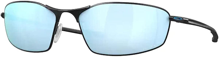 Oakley Whisker OO4141 414111 60MM Satin Black / Prizm Deep Water Polarized Oval Sunglasses for Men + BUNDLE With Oakley Accessory Leash + Designer iWear Kit