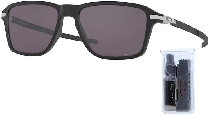 Oakley OO9469 Square Sunglasses for Men + BUNDLE with Designer iWear Eyewear Kit (Satin Black/Prizm Grey, 54)