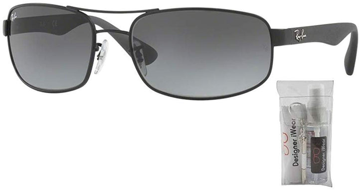 Ray-Ban RB3445 006/11 61M Matte Black/Grey Gradient Sunglasses+ BUNDLE with Designer iWear Care Kit