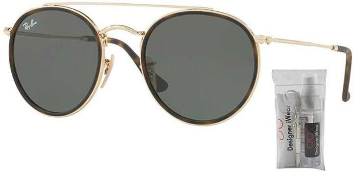 Ray-Ban RB3647N 001 51M Gold/Green Sunglasses For Men For Women + BUNDLE with Designer iWear Care Kit