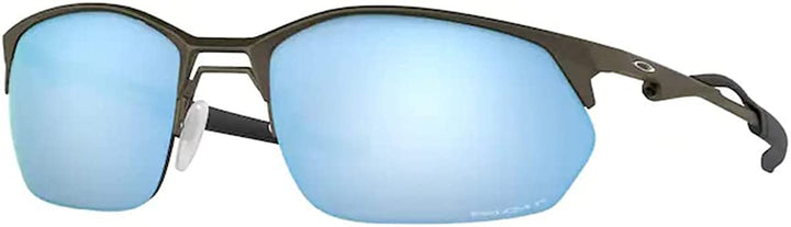 Oakley Wire Tap 2.0 OO4145 41450 60MM Satin Lead / Prizm Deep Water Polarized Rectangle Sunglasses for Men + BUNDLE With Oakley Accessory Leash + Designer iWear Kit