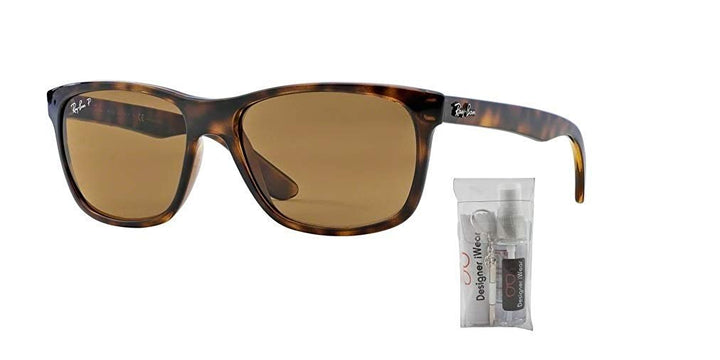 Ray-Ban RB4181 710/83 57M Light Havana/Brown Polarized Sunglasses For Men For Women + BUNDLE with Designer iWear Care Kit